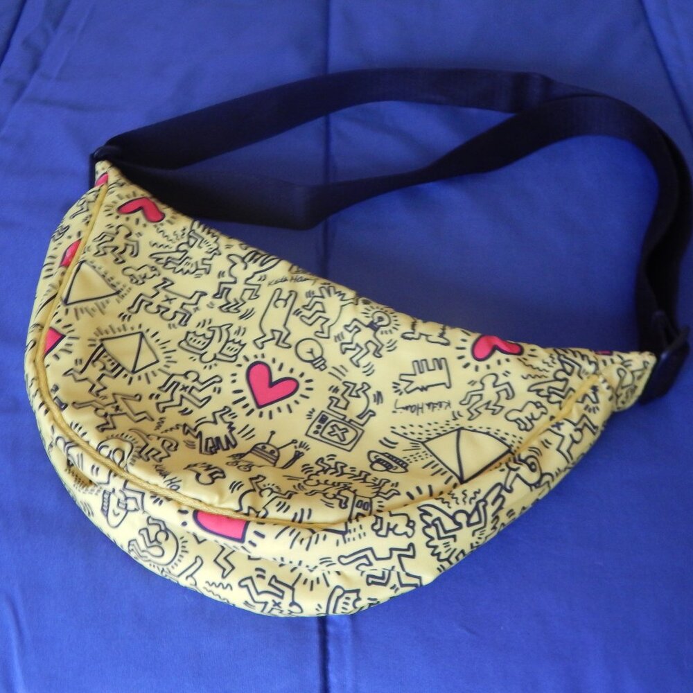 Keith Haring Inspired Design Fanny Pack Like New, Big Size.